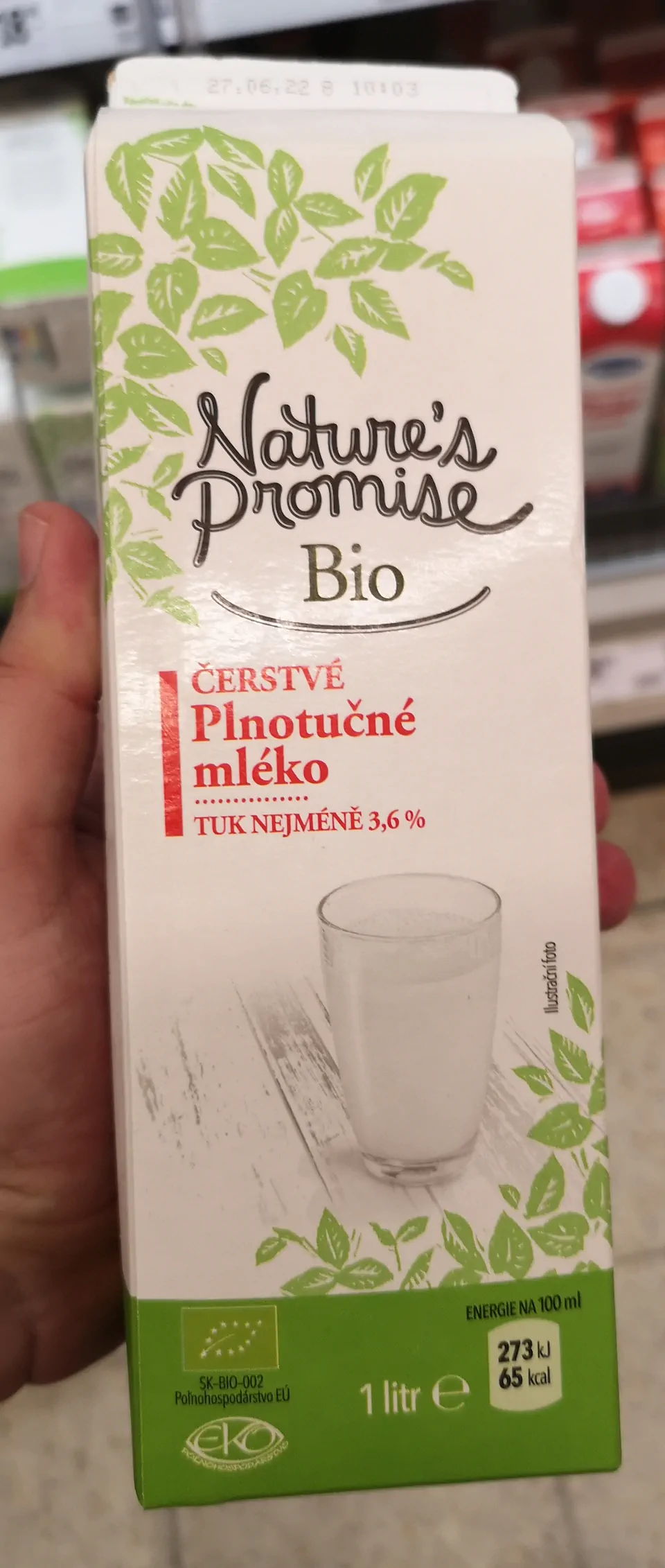Natureś promise Bio plnotučné mléko