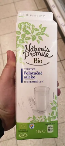 Natures Promise Bio mléko polotučné