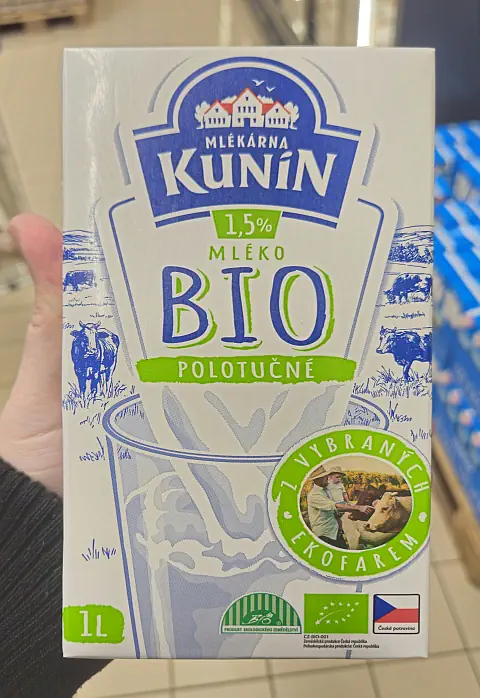 Kunín BIO Mléko polotučné